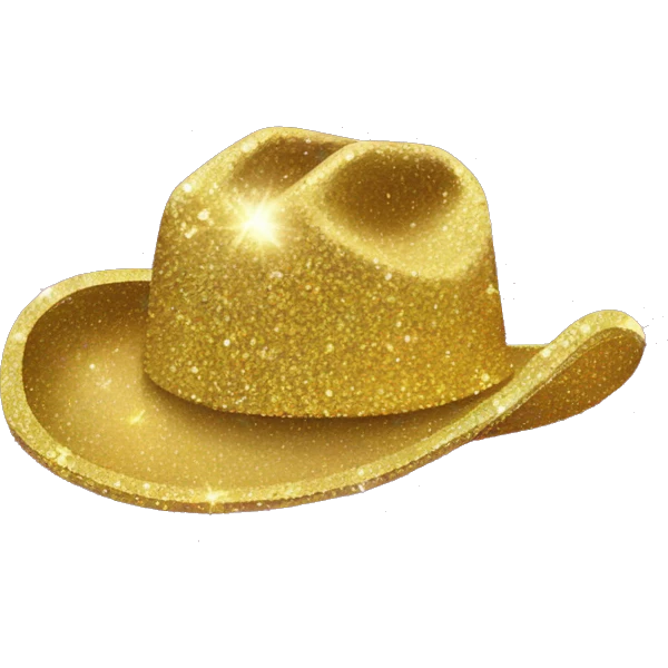 Glittery cowboy hat emoji