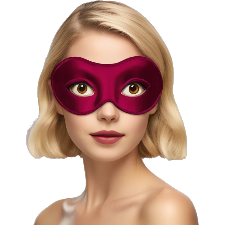 Bordeaux red silk eye mask emoji