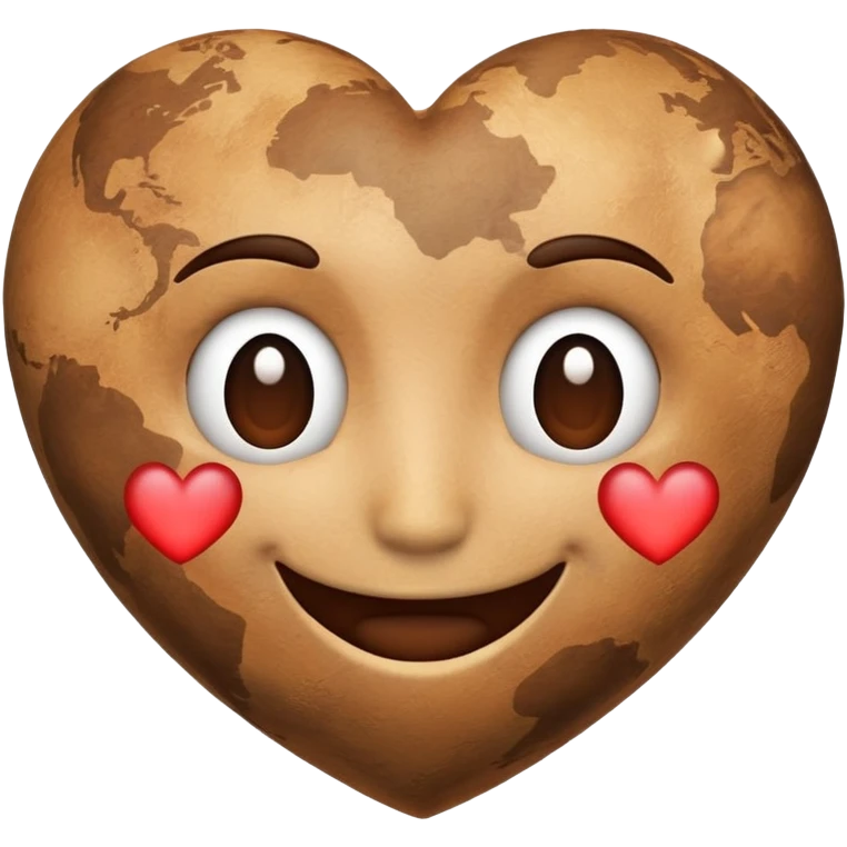 earth heart emoji with face emoji