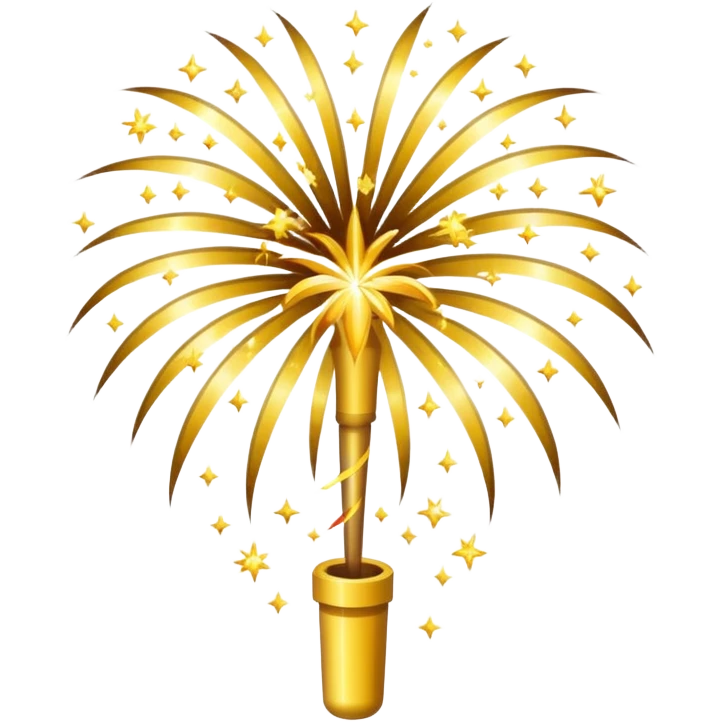 Gold fireworks emoji