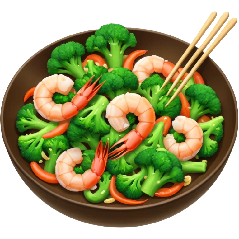 Chinese dish shrimp with broccoli  emoji