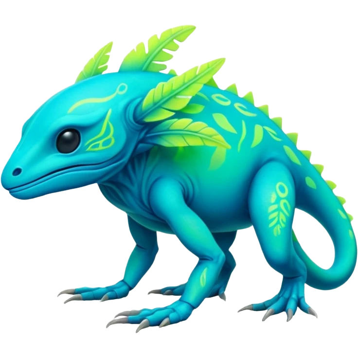 Tropical futuristic lush neon Fionbri-Vernid-Trico-creature (full body) emoji