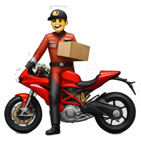 Postman on a Ducati emoji