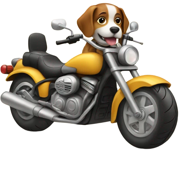 Dog riding a motorcycle emoji