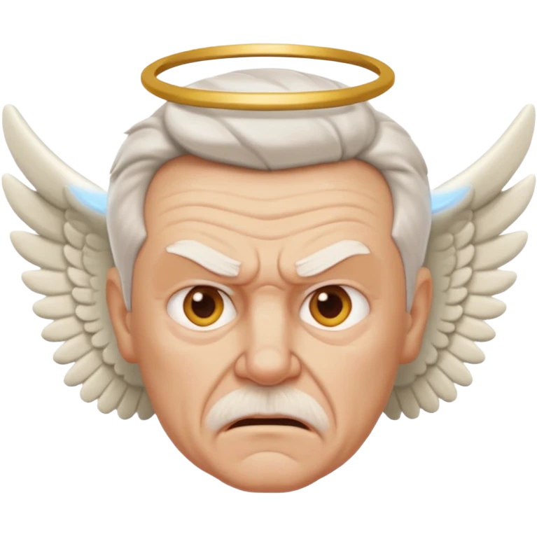 Angry older white male Italian animated angel I don't want a real face emoji