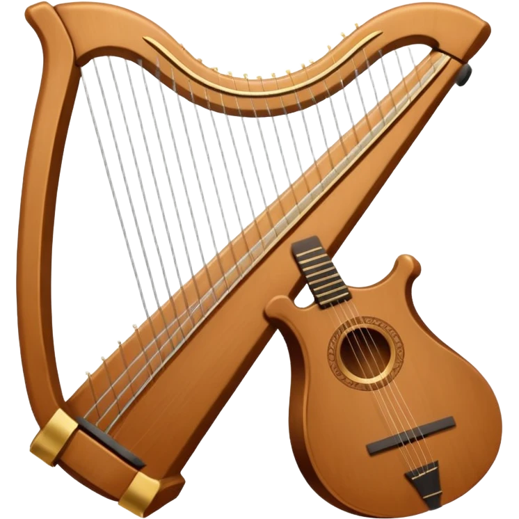 u shaped lyre with 3 strings in the middle emoji