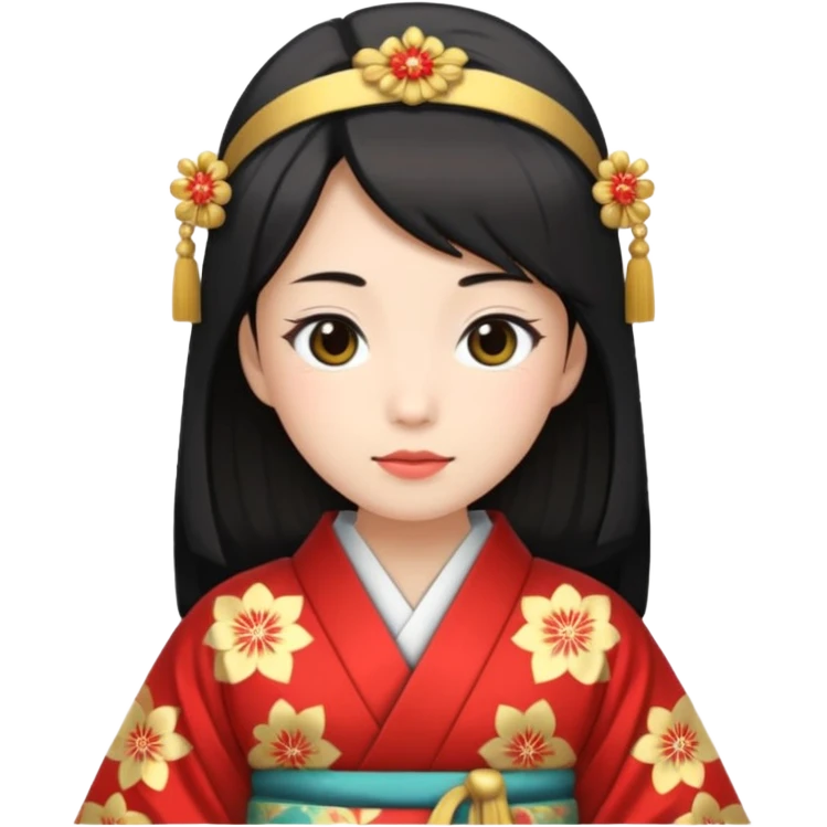 Japanese Princess with in ceremonial robe kimono emoji