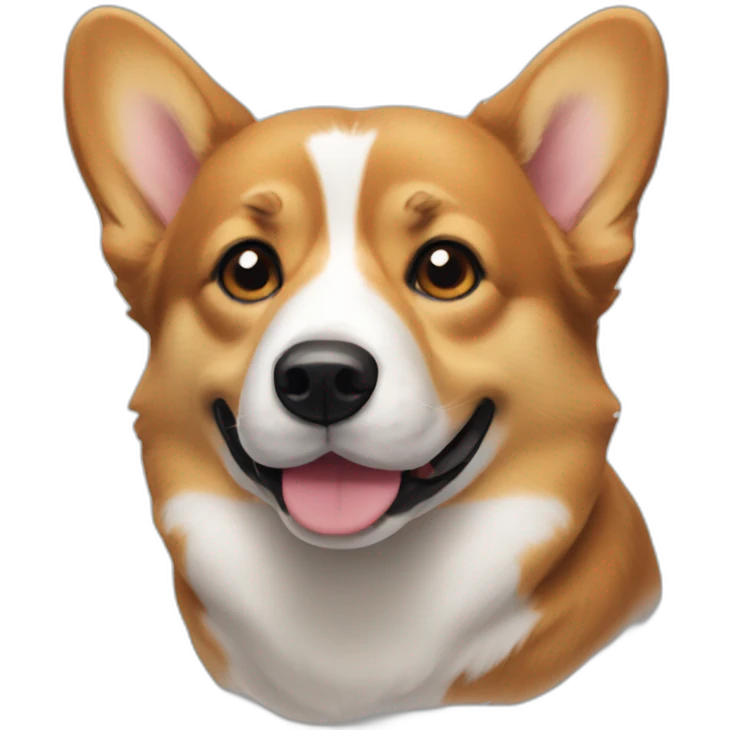 black and tan corgi face emoji