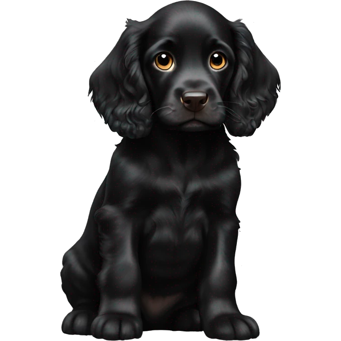 Black Field Spaniel Puppy emoji