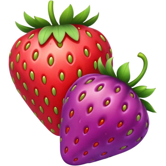 a purple and red colored strawberry emoji