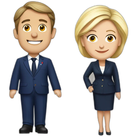 Macron et Marine Le Pen emoji
