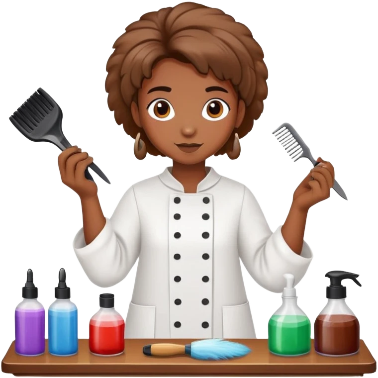 lamb dyeing hair in saloon emoji