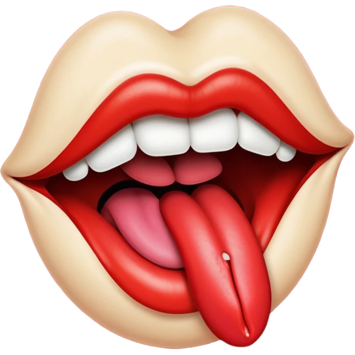 a mouth with its tongue sticking out, referencing the Rolling Stones album emoji