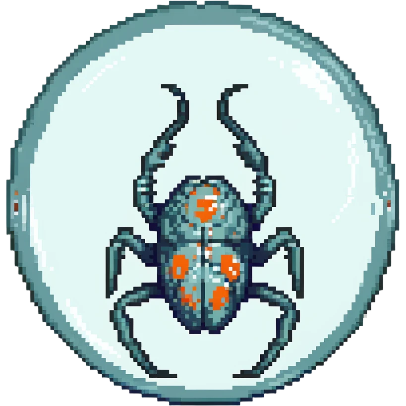MRI embryo digital fetal small shape in otherworldly bubble, eerie, horror, insectoid, crustaceanoid emoji