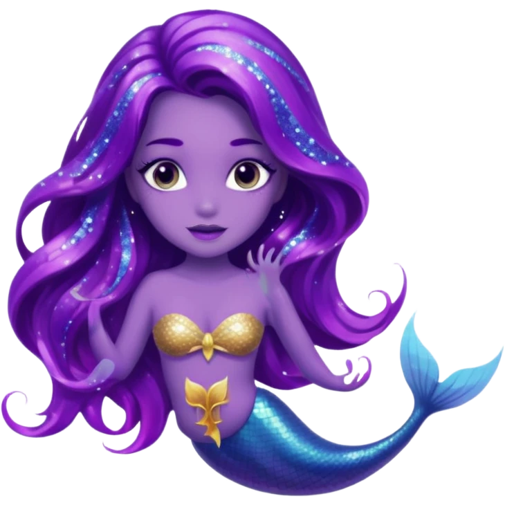 glitter purple mermiad emoji
