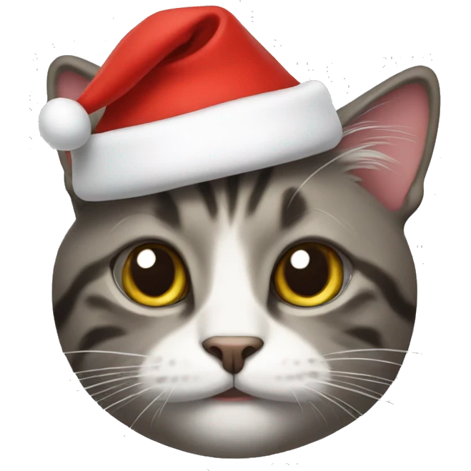 Cat with Christmas hat emoji