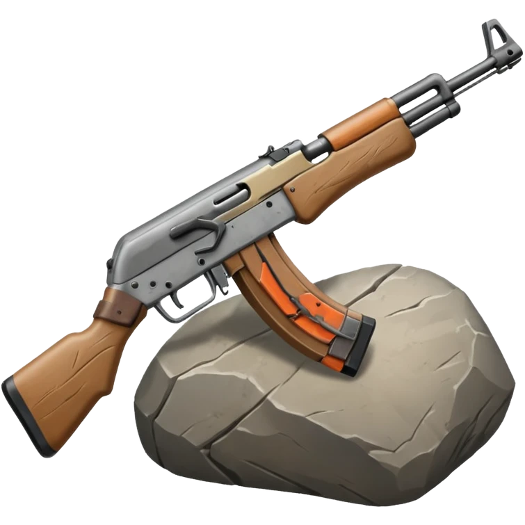 The rock with an ak-47 emoji
