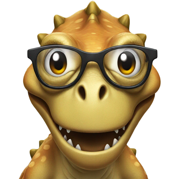 Dinosaur in glasses emoji