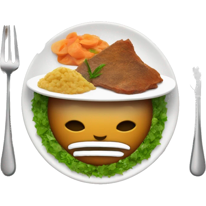 Idily on a plate with sambar emoji