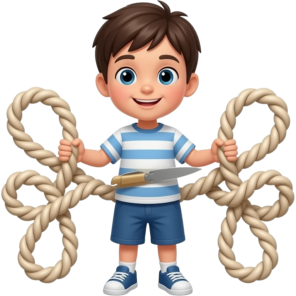 🪢 + 🧒🏼  = corta emoji