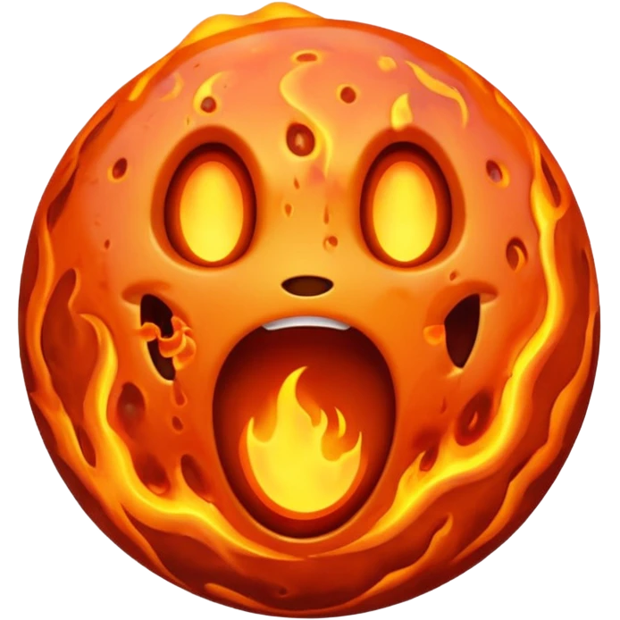 planet, surface covered in lava emoji