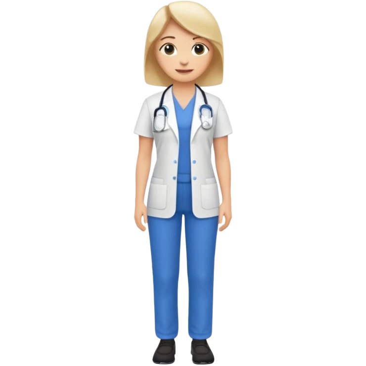 full body physiotherapist, professional clothing, friendly pose, emoji style emoji