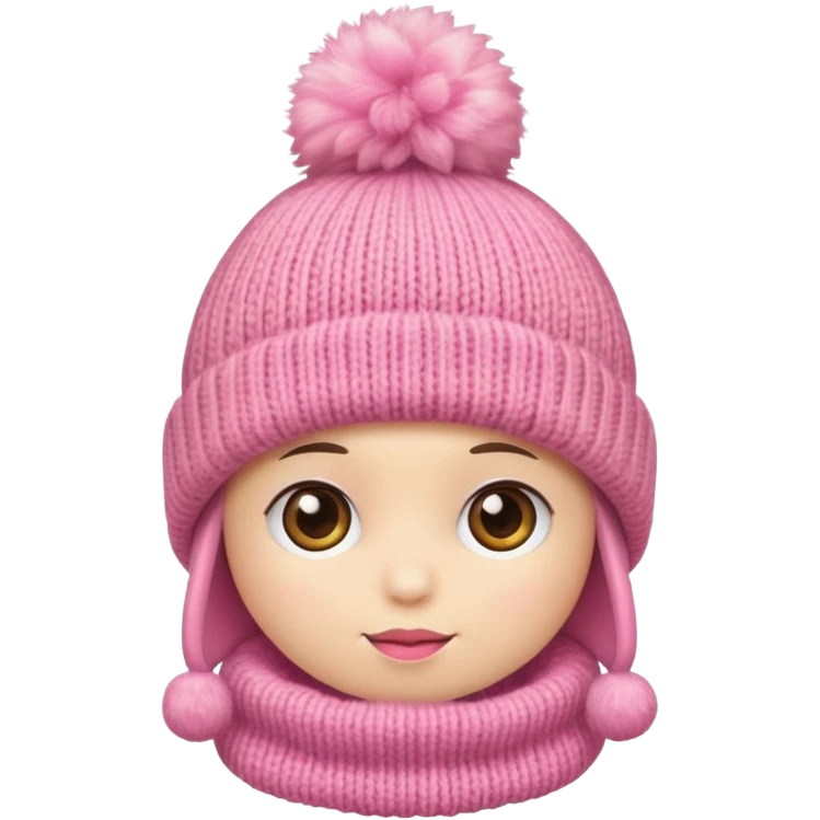 A pink winter hat emoji