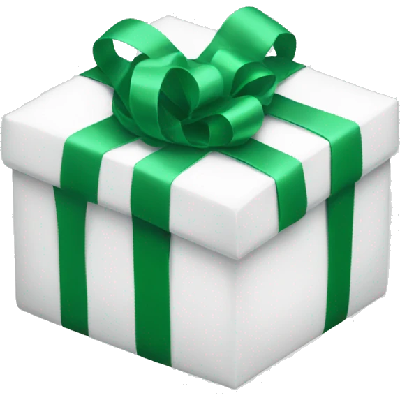 White gifts with green ribbon emoji