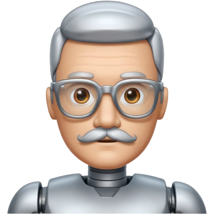 robotic man with glasses mustache  emoji