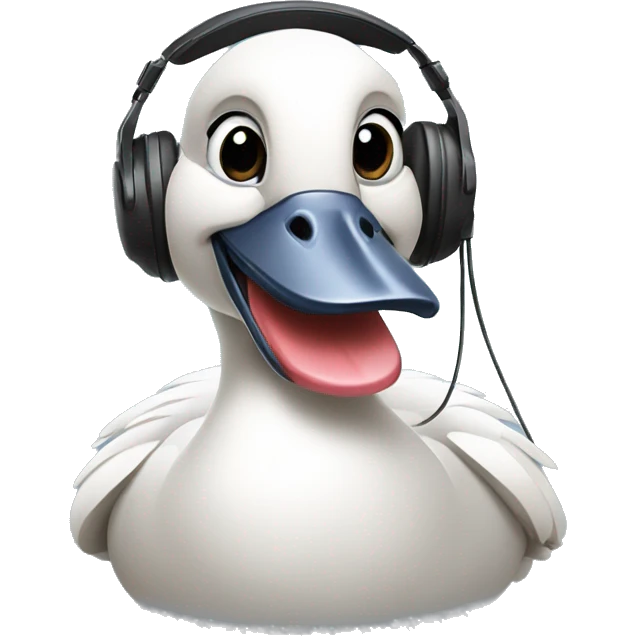 goose playing videogames with headset on emoji