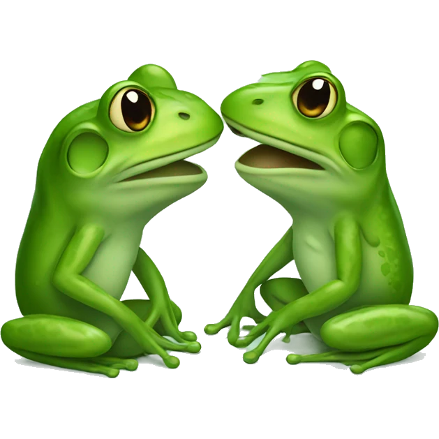 Two frogs kissing each other emoji