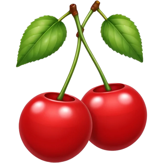 pair of cherries but the cherries are red 8 balls emoji