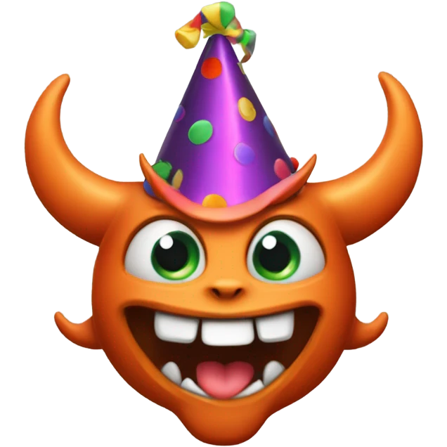Demon with party hat emoji