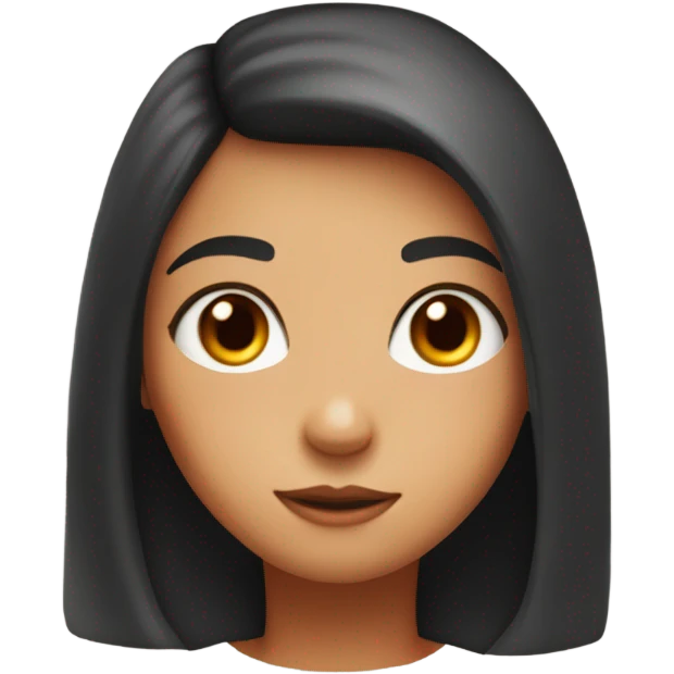 girl with dark hair and orange t-shirt, white skin, a little bit of redness on the cheeks and in her tshirt is written the word: a16z emoji