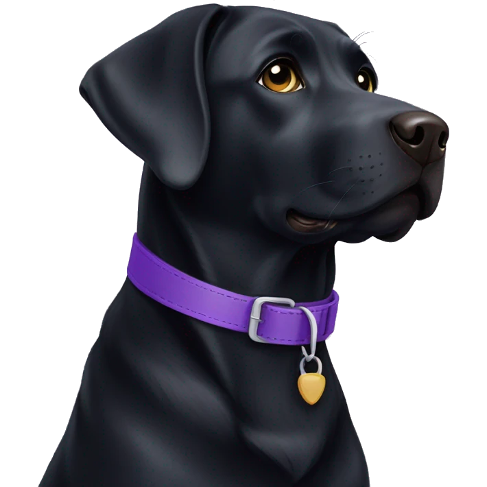 Black Labrador with purple collar emoji