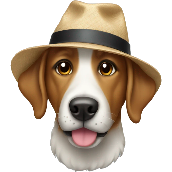 Dog with a hat emoji