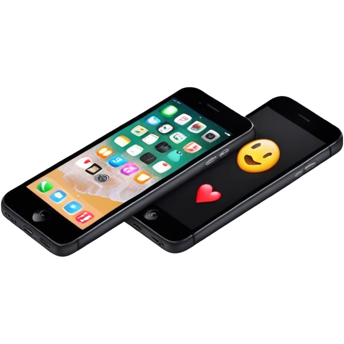 Two iPhones, both the color black emoji