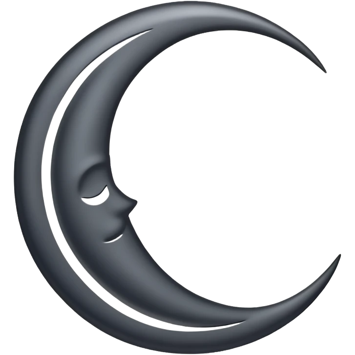 A new moon, mostly dark with just a thin glowing outline emoji