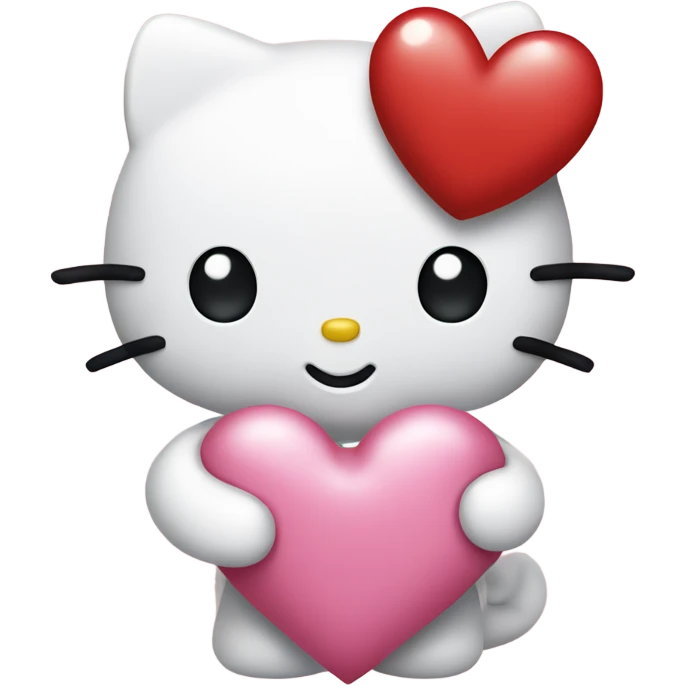 hello kitty holding a heart emoji