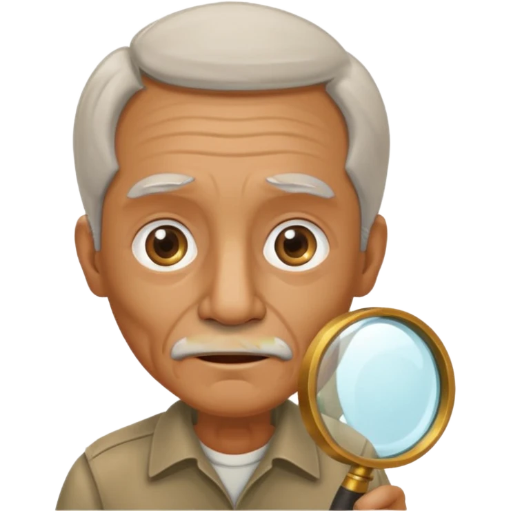 an old with jungle and magnifying glass emoji