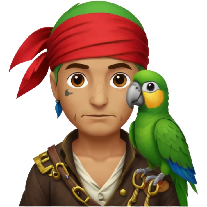 pirate and parrot emoji