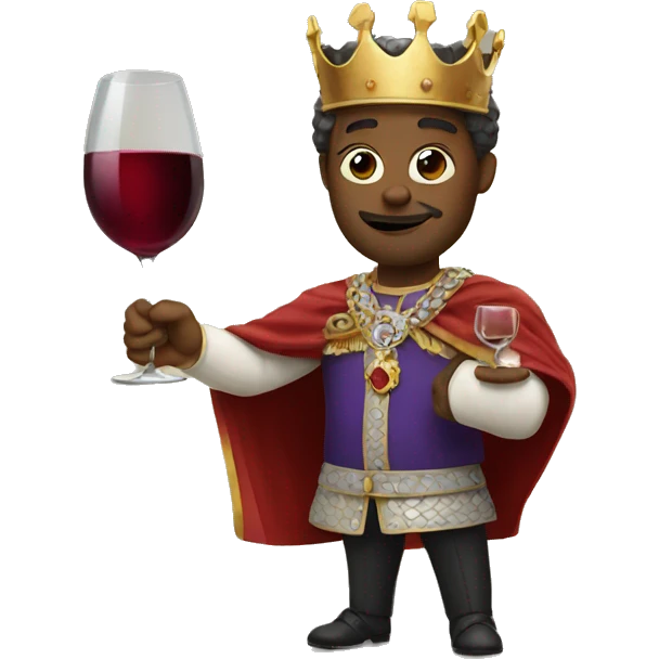 king holding glass of wine emoji