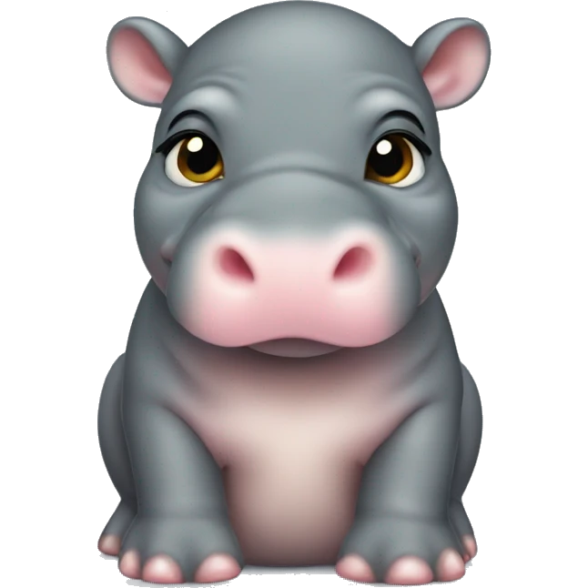 a baby pygmy hippo (moo deng)  emoji