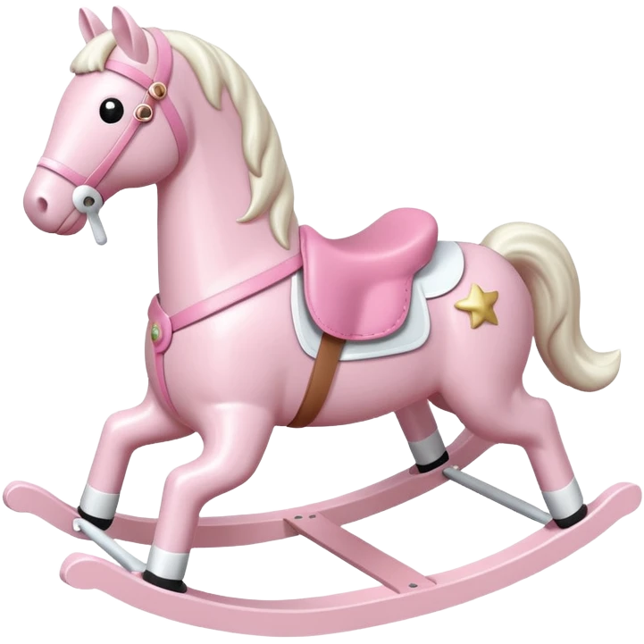 Light pink rocking horse toy for kids with white legs emoji