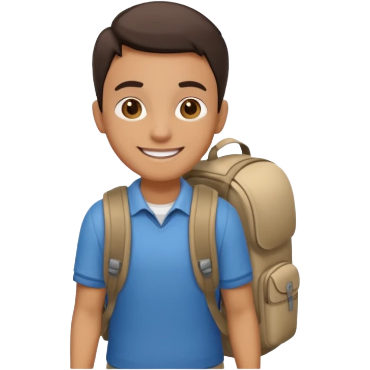Traveler character with Casual but neat travel outfit emoji