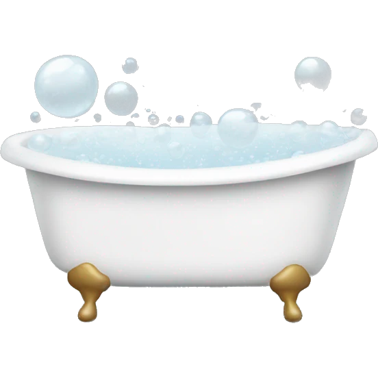 bath tub filled with white bubbles emoji