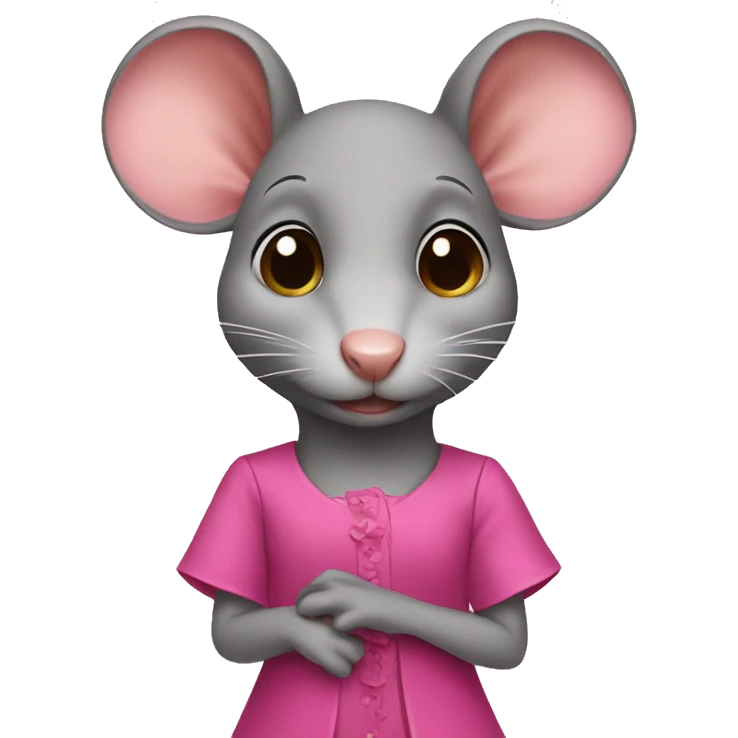 Rat with pink dress emoji