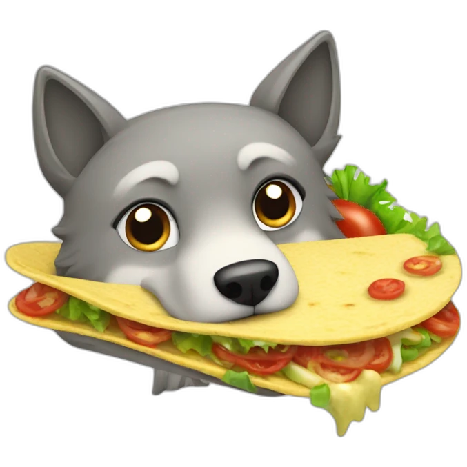 loup qui mange  un tacos emoji