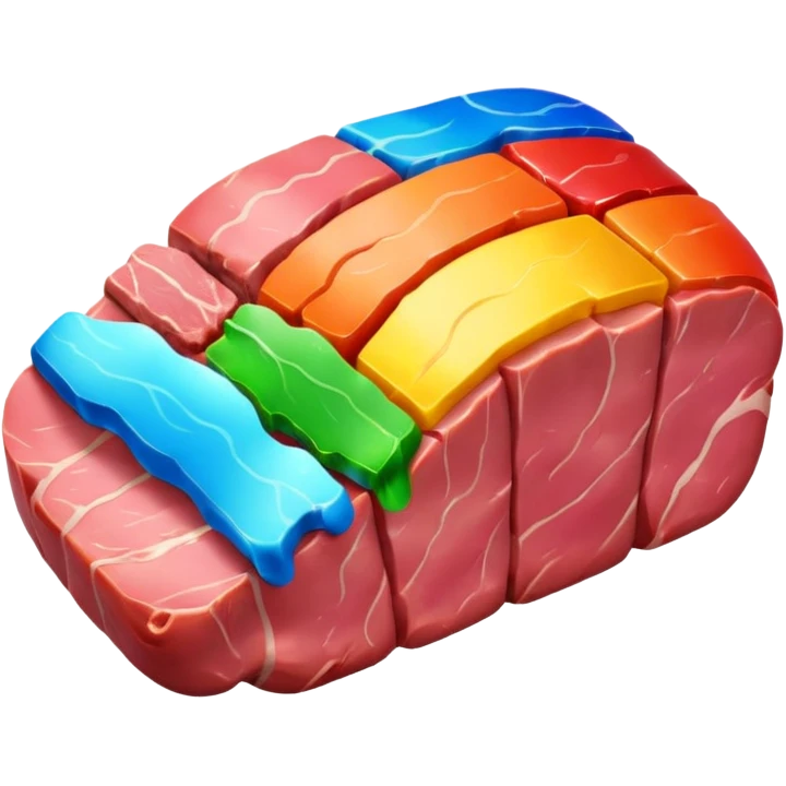 rainbow meat emoji