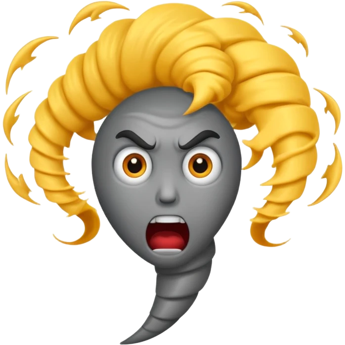 tornado with feary expression  emoji